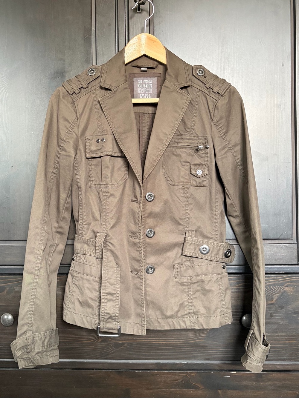 Esprit Military Style Jacket/Blazer Olive Green Size 4 ✨New Condition ✨